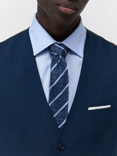 Gilet De Costume En Laine Stretch Bleu Prusse