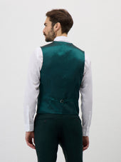 Gilet De Costume En Laine Vert Bouteille