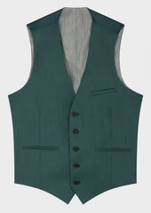 Gilet De Costume En Laine Unie Vert Bouteille