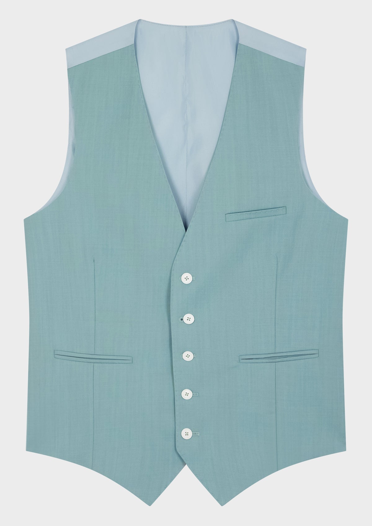 Gilet De Costume En Laine Unie Vert D Eau