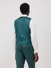 Gilet De Costume En Laine Unie Vert Bouteille