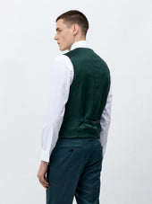 Gilet De Costume En Laine M Lang E Vert Bouteille