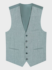Gilet De Costume En Laine Et Lin Vert D Eau