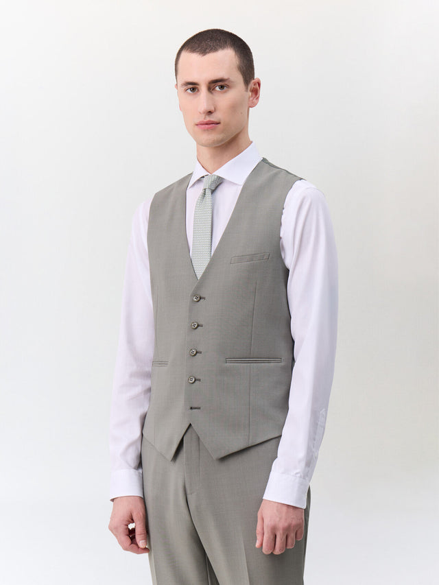 Gilet de costume en laine mélangée vert d'eau