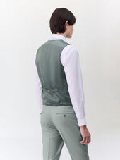 Gilet De Costume Crois En Laine Vert D Eau