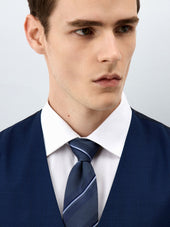 Gilet De Costume En Laine Zignone Bleu Indigo