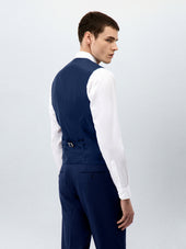 Gilet De Costume En Laine Zignone Bleu Indigo