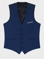 Gilet De Costume En Laine Zignone Bleu Indigo