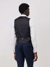 Gilet De Smoking En Laine Unie Bleu Marine