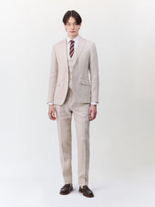 Gilet De Costume En Lin Beige