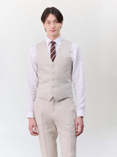 Gilet de costume en lin beige