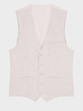 Gilet De Costume En Lin Beige