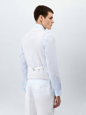 Gilet De Costume En Lin Blanc