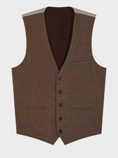 Gilet De Costume En Lin Marron