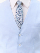 Gilet De Costume En Lin Et Coton Bleu Ciel