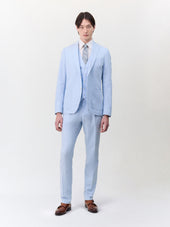 Gilet De Costume En Lin Et Coton Bleu Ciel
