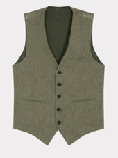Gilet De Costume En Coton Et Lin Kaki