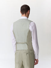 Gilet De Costume En Lin Kaki