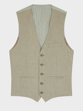 Gilet De Costume En Lin Kaki