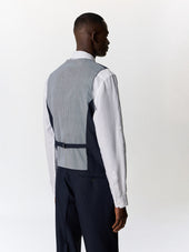 Gilet De Costume En Lin M Lang Bleu Marine