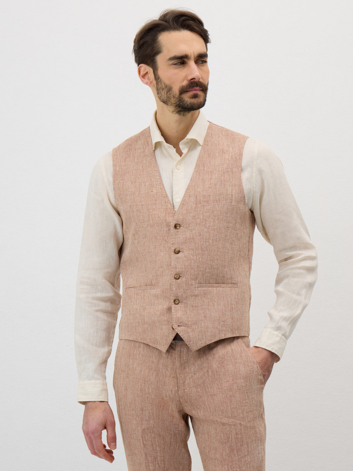 Gilet De Costume En Lin