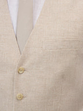 Gilet De Costume En Lin Et Coton Beige Clair Prince De Galles