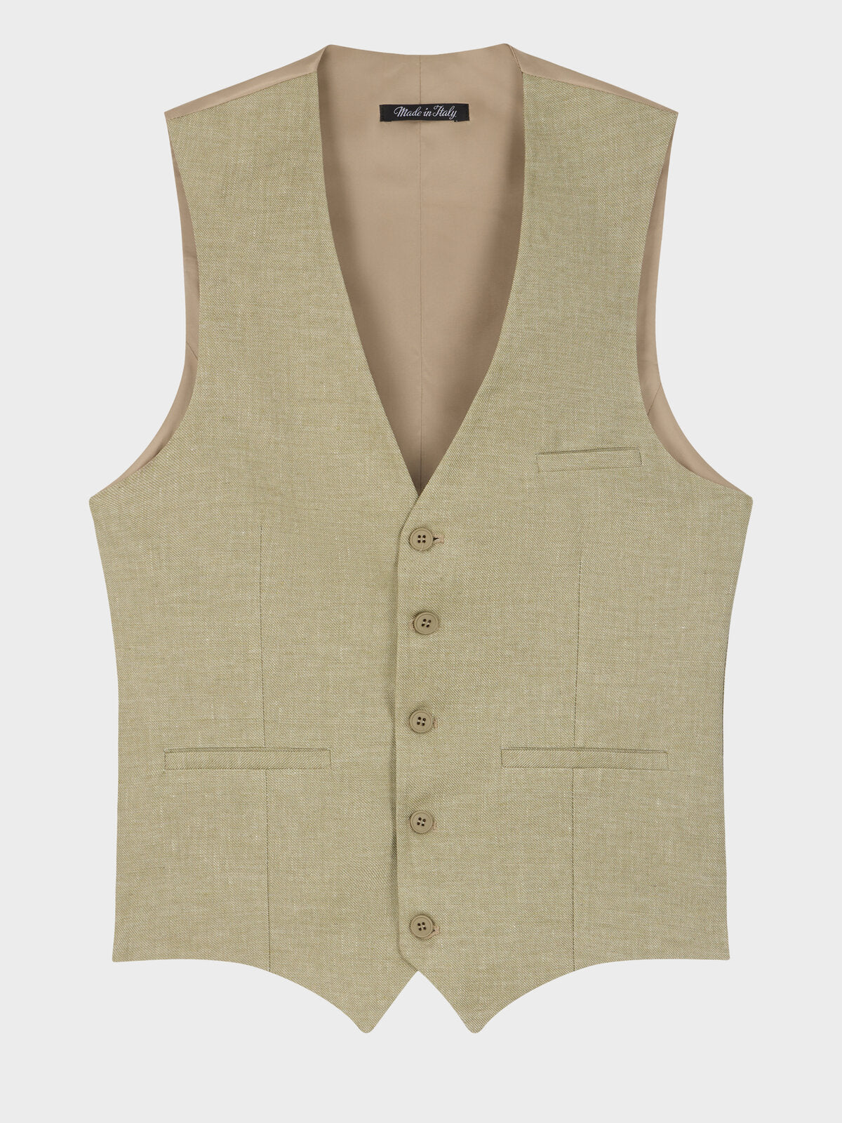 Gilet De Costume En Lin Et Coton Vert D Eau