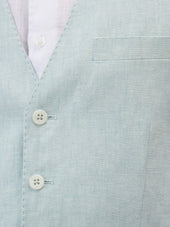 Gilet De Costume En Lin Vert D Eau
