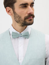 Gilet De Costume En Lin Vert D Eau