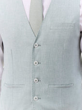 Gilet De Costume En Coton Et Lin Vert D Eau