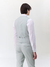 Gilet De Costume En Coton Et Lin Vert D Eau