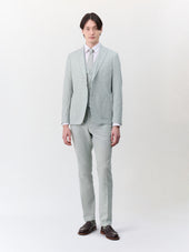 Gilet De Costume En Coton Et Lin Vert D Eau