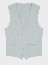 Gilet De Costume En Coton Et Lin Vert D Eau