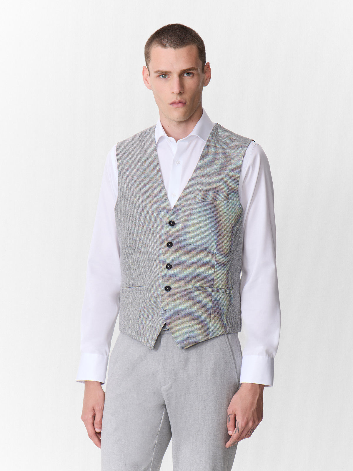 Gilet De Costume En Laine M Lang E Grise