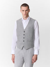 Gilet de costume en laine mélangée grise