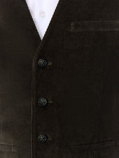 Gilet De Costume En Velours C Tel Kaki