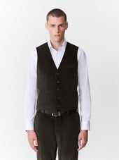 Gilet de costume en velours côtelé kaki