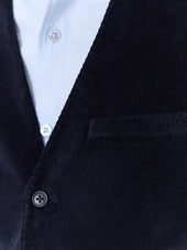 Gilet De Costume En Velours C Tel Bleu Marine