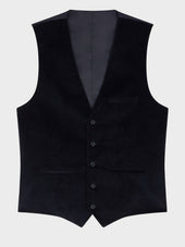 Gilet De Costume En Velours C Tel Bleu Marine