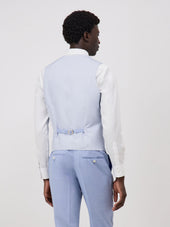 Gilet De Costume En Laine Unie Bleu Clair