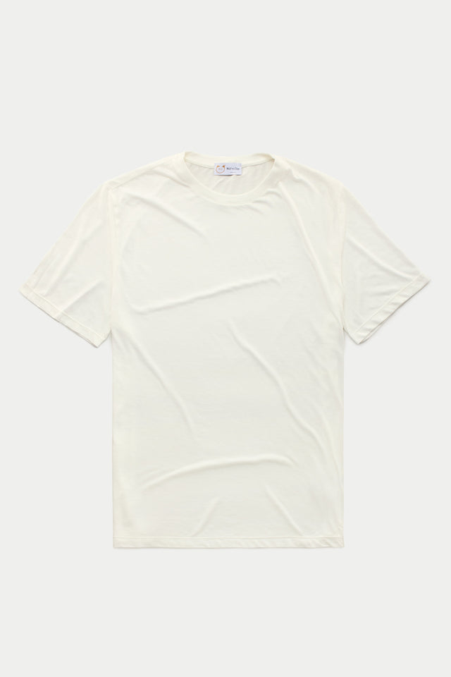 Light Weight Bamboo Sorona Short Sleeve Crew Neck T-Shirt Cloud Dancer