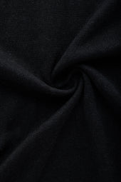 Short Sleeve Linen Cotton Knitted Crewneck Black