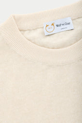 Short Sleeve Linen Cotton Knitted Crewneck Panna