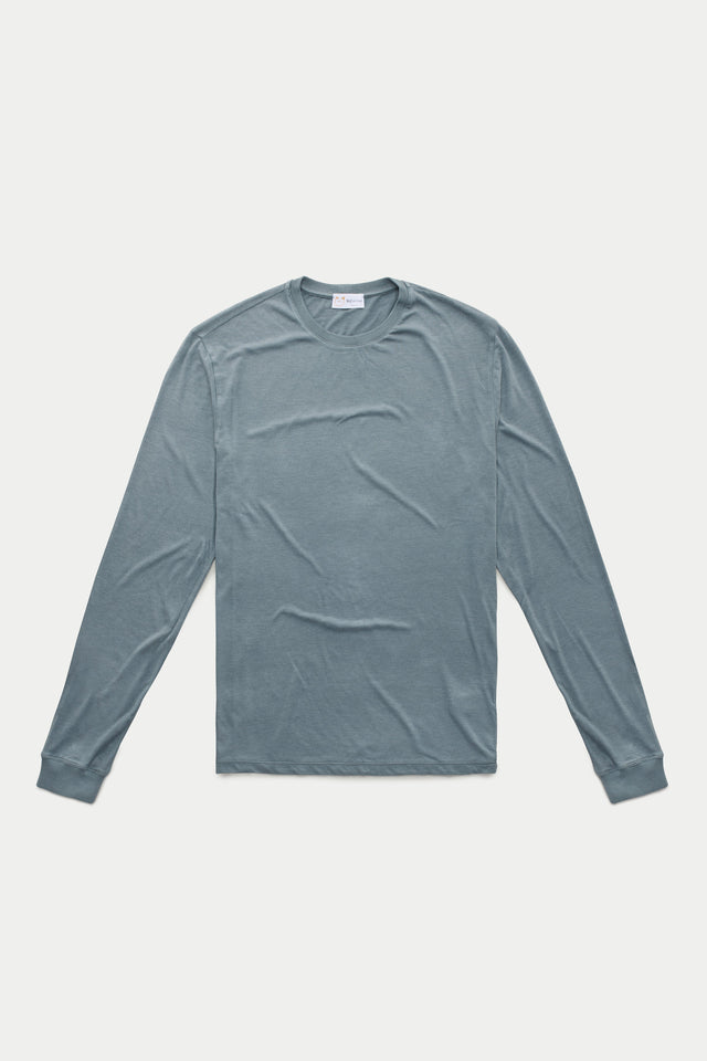 Bamboo Sorona Long Sleeve Crew Neck T-Shirt Stormy Weather