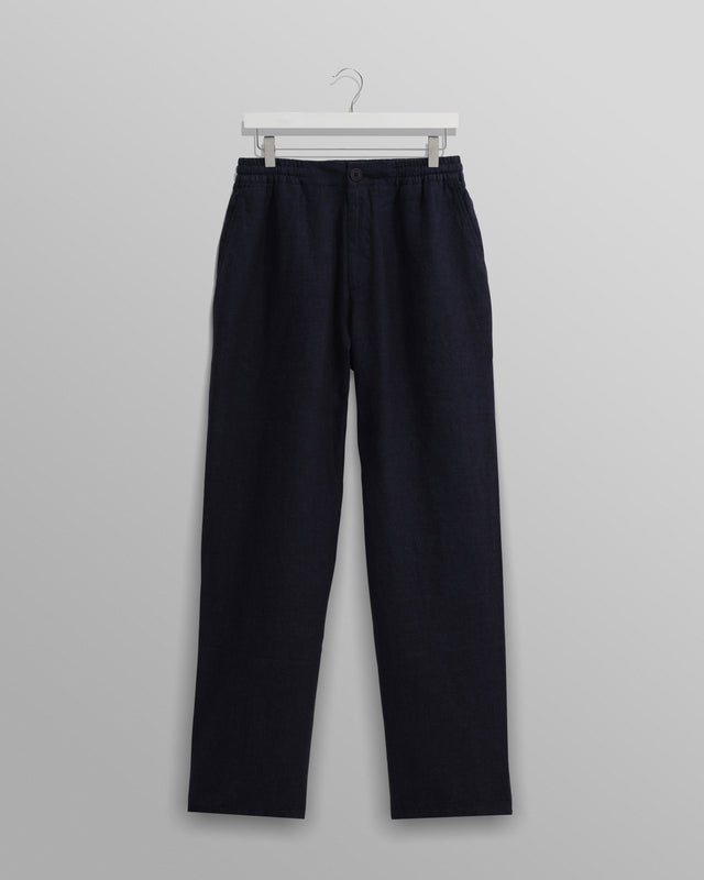 Glencoe - Navy Two-Tone Linen Trousers