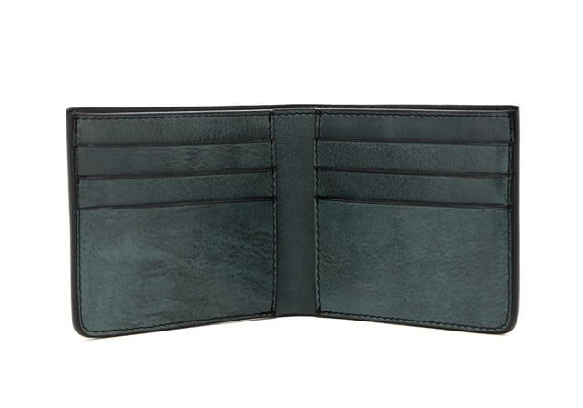 Bifold Wallet - Pine Green - Glossy Tumbled Leather