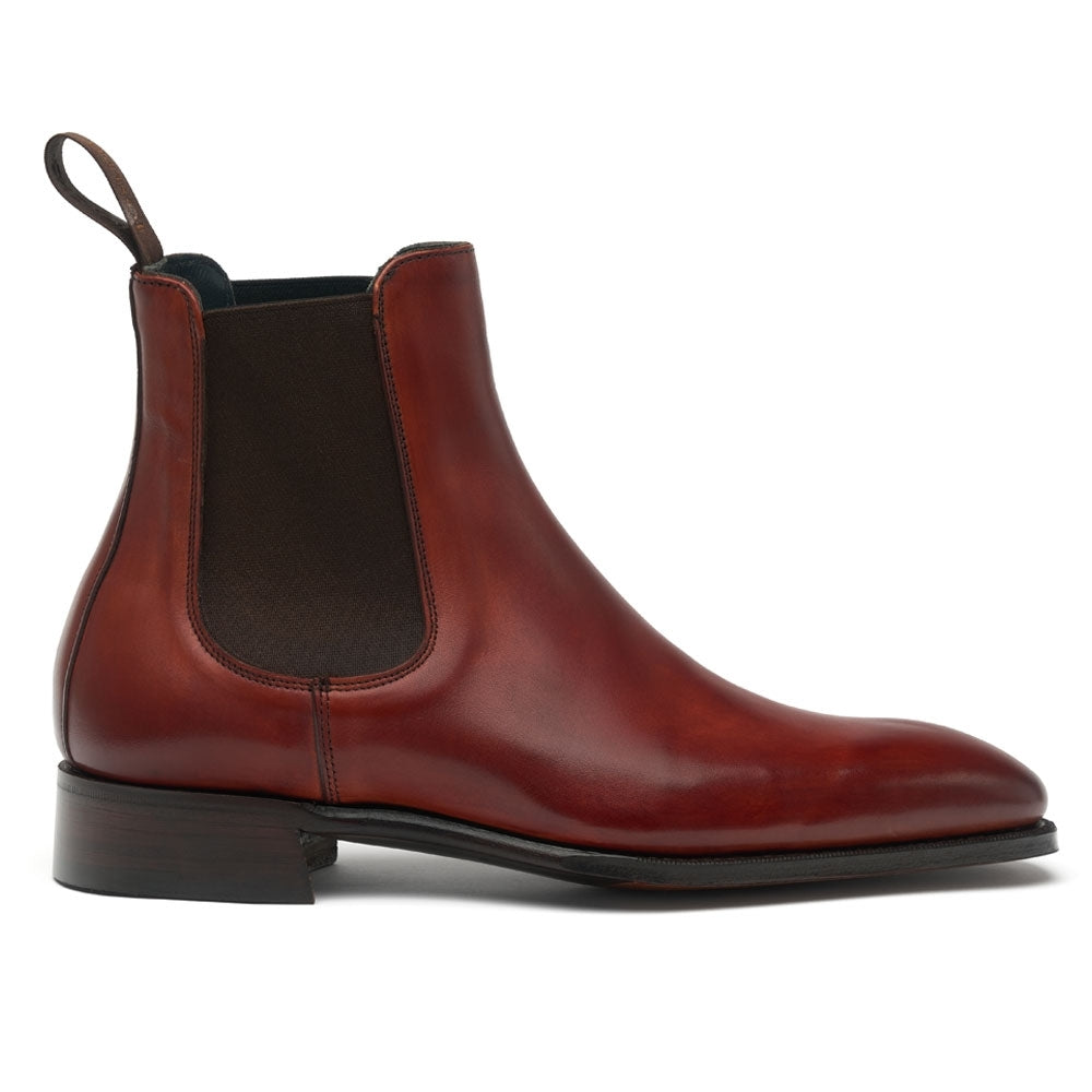 Godwin Chelsea Boot In Dark Leaf Calf Leather
