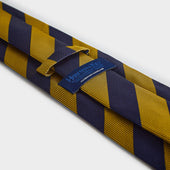 Gold Block Stripe Silk Tie