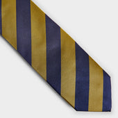 Gold Block Stripe Silk Tie
