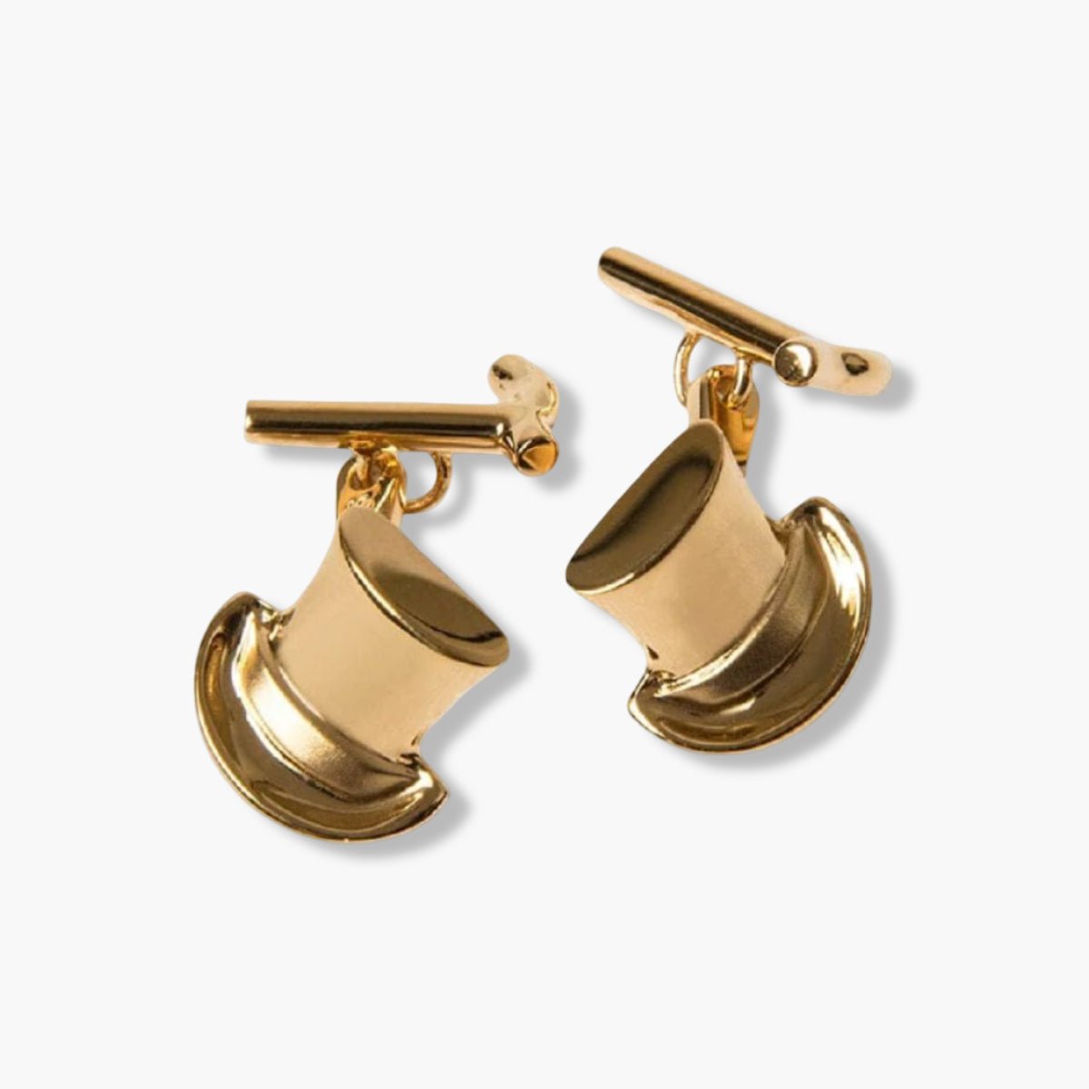 Gold Plated Top Hat Cane Cufflinks